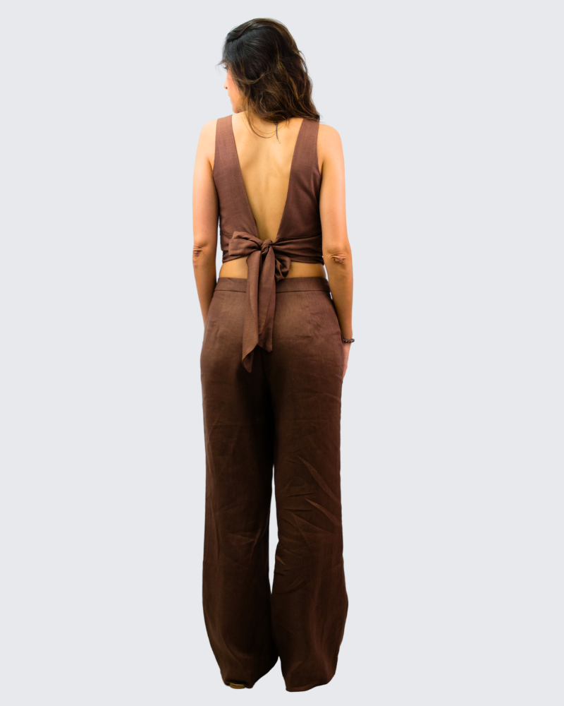 Pantalón lino arena P2419