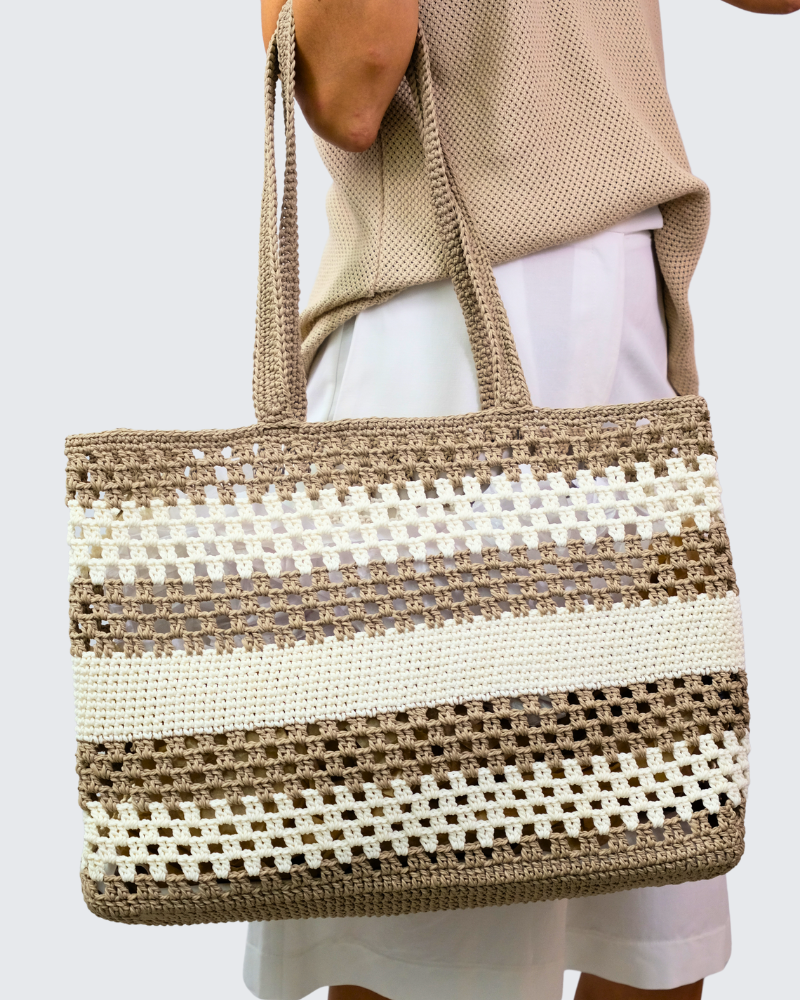 Capazo croche shopping rayado S0264
