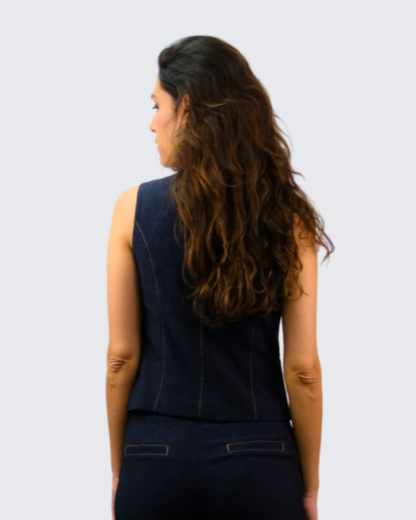 Chaleco jeans marino 26606
