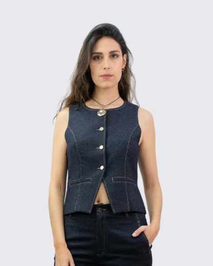 Chaleco jeans marino 26606