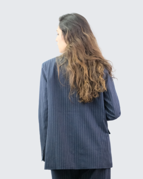 Blazer rayado lino V2412