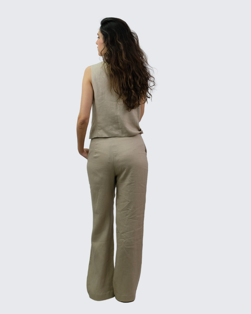 Pantalón lino arena P2419