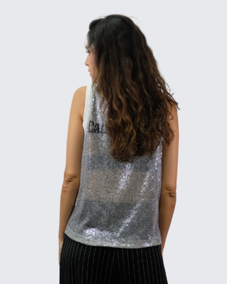Camiseta lentejuelas sin manga RP8DN30