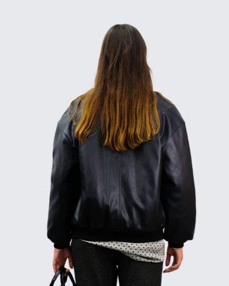 Bomber efecto piel R19KA12