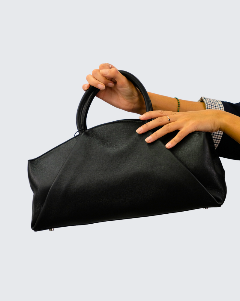 Bolso rectangulo ovalado piel 803858