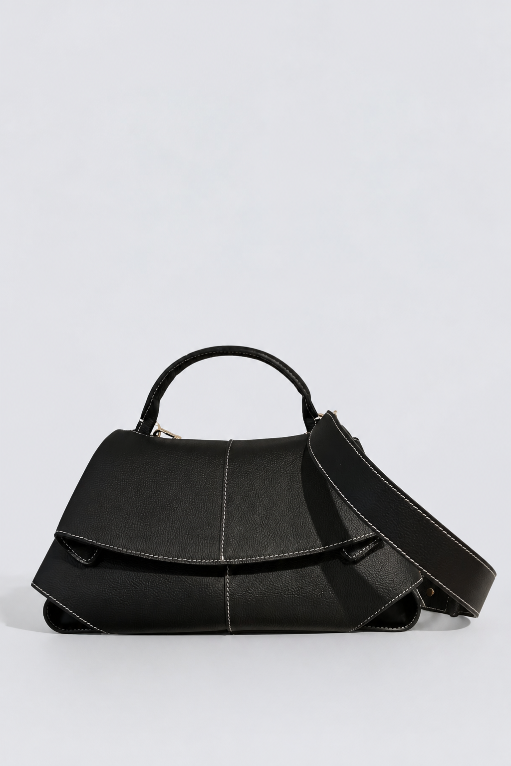 Bolso piel prespunteado solapa 8058162