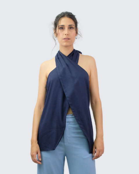 Top cruzado lino LD2969