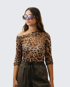 Top leopardo gasa LD1540