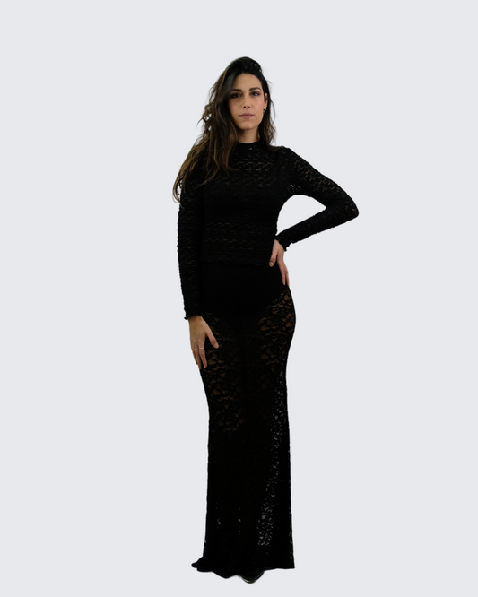 Falda encaje transparente 23351