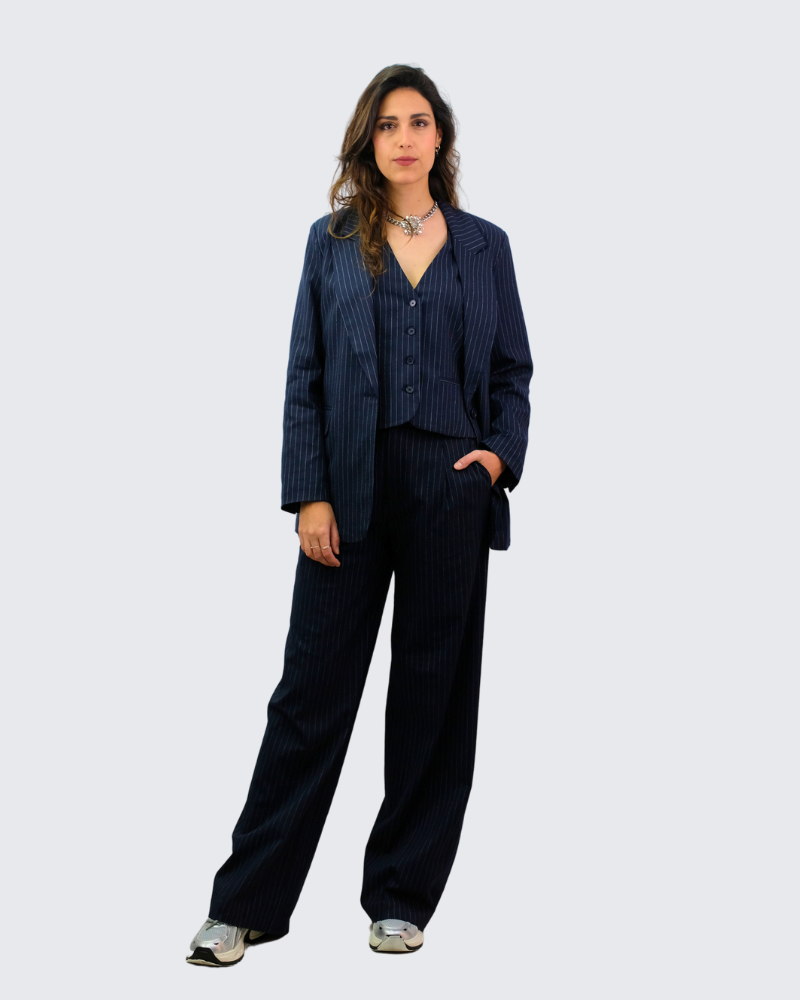 Pantalón rayado lino P2412