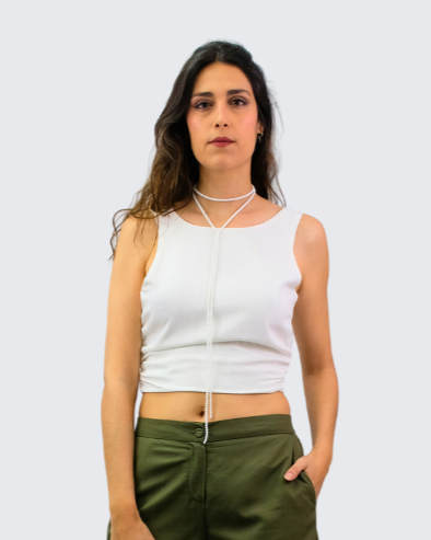 Top espalda abierta lino L9141