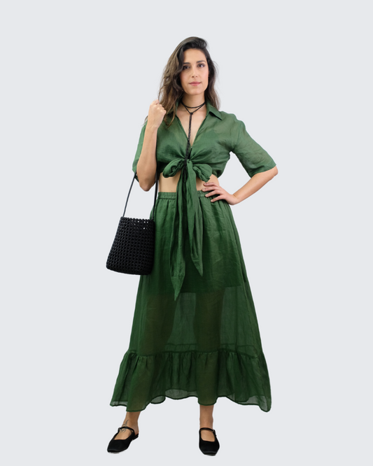 Falda larga volante LC250021