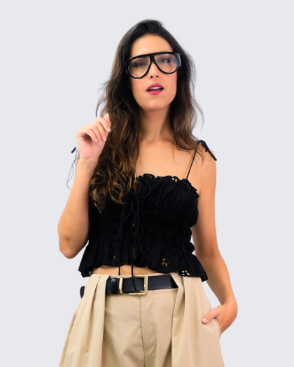Top tira bordada 15672