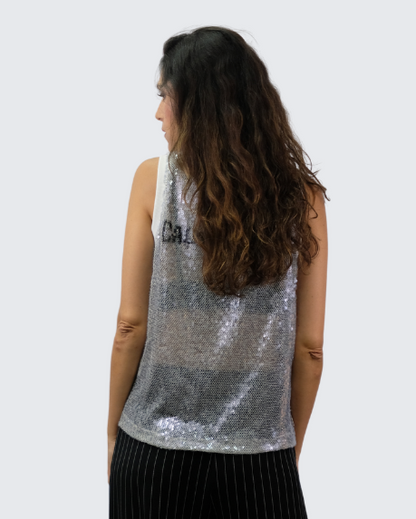 Camiseta lentejuelas sin manga RP8DN30