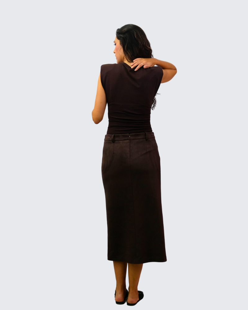 Falda antelina botones L9332