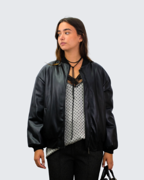 Bomber efecto piel R19KA12