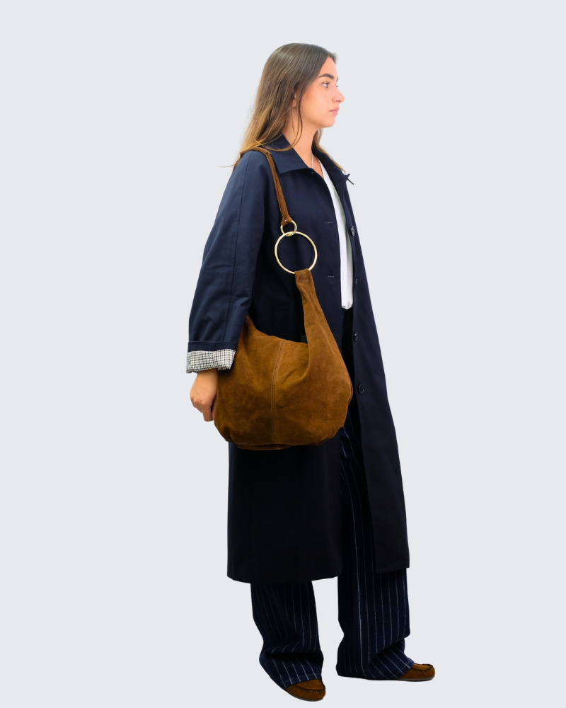 Gabardina larga cuadros V2586