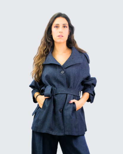 Chaqueta jeans cuello Mao 8372