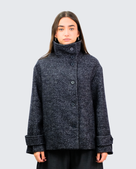 Chaqueta jaspe cuello lana M2540