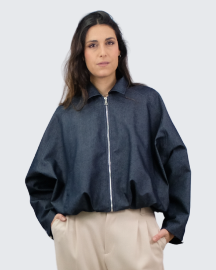 Chaqueta sport jeans abullonada 8455