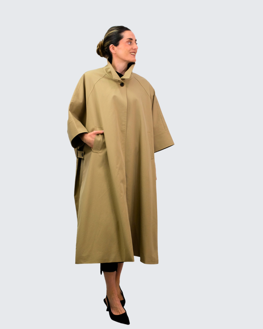 Gabardina larga capa cuello V26019