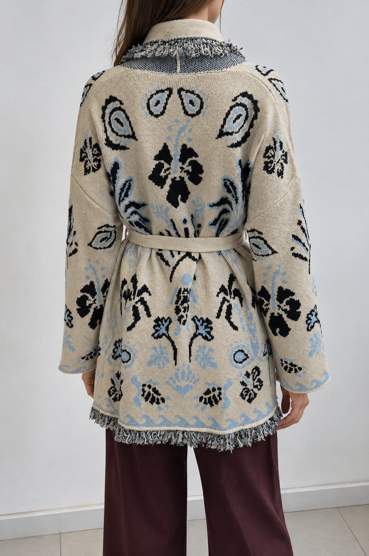 Chaquetón flecos punto SP8LS1