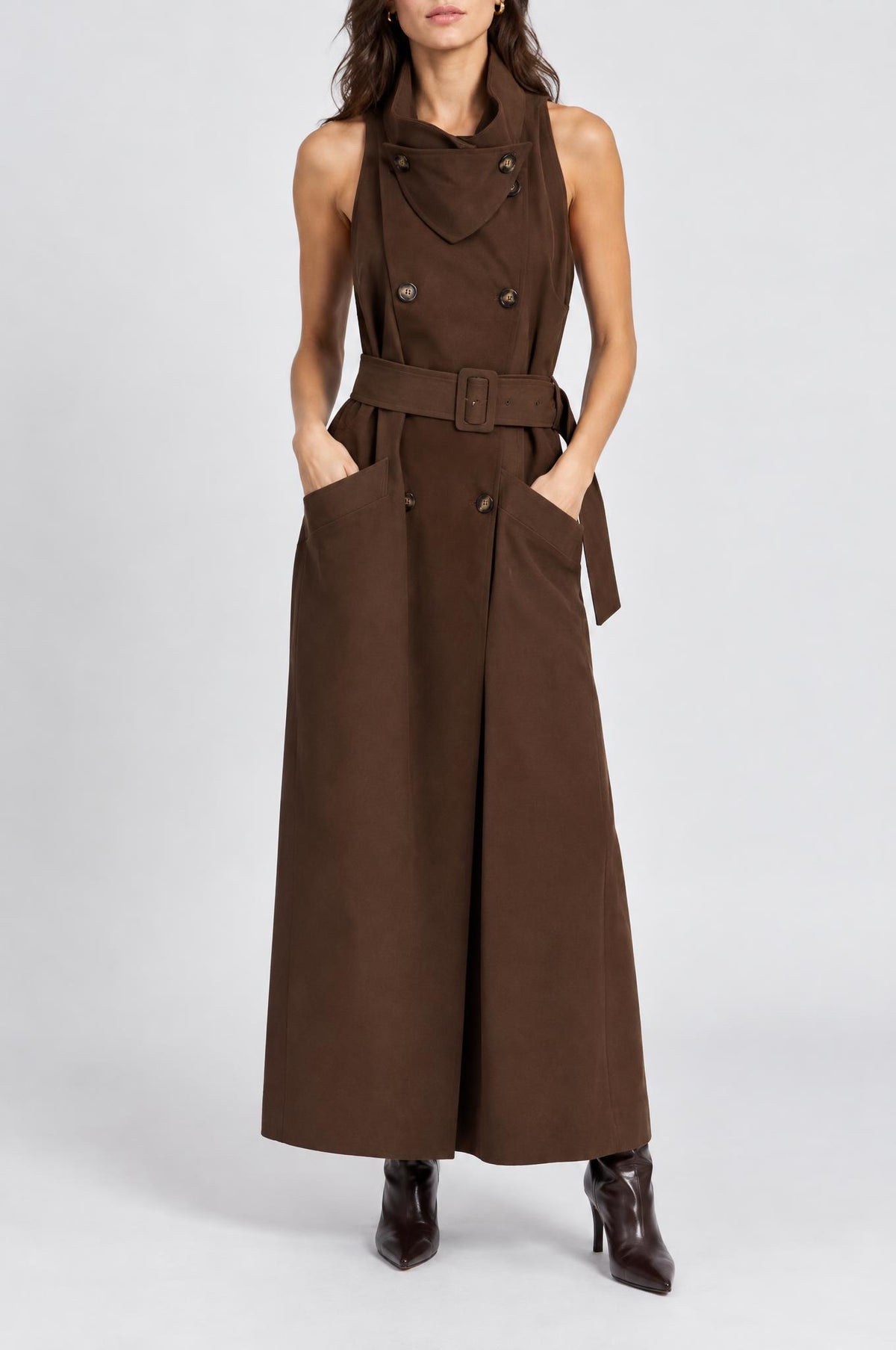 Vestido pichi largo botones LC260637