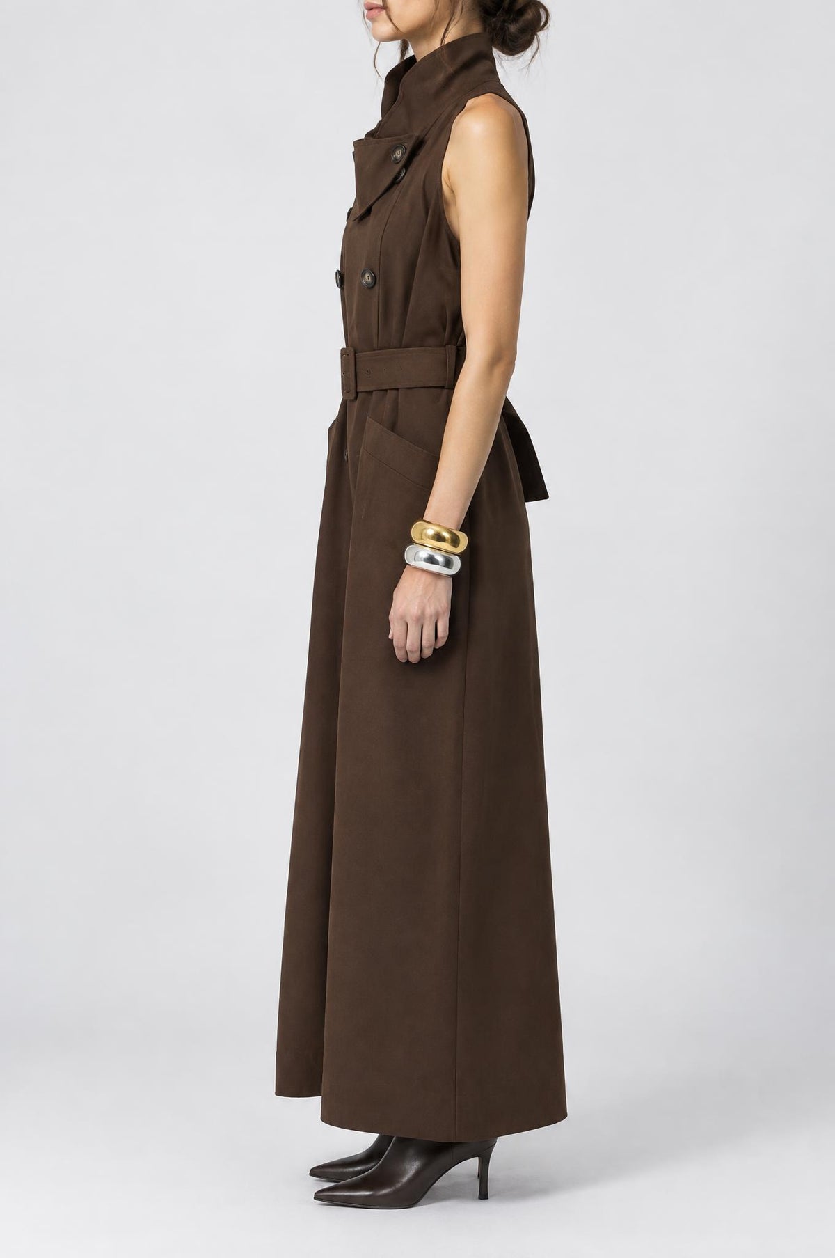 Vestido pichi largo botones LC260637