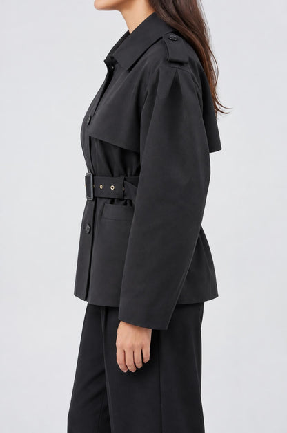 Gabardina manga abullonada V26159