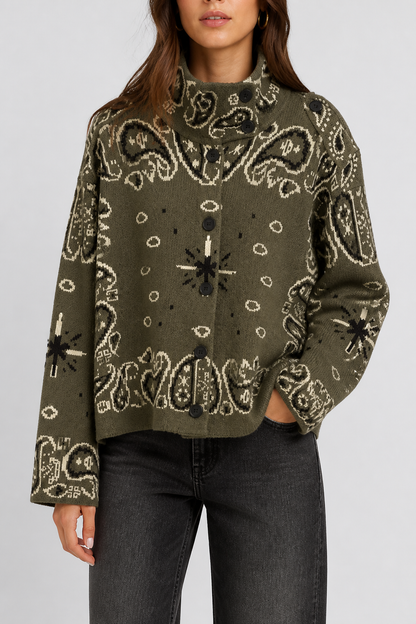 Chaqueta cuello bandana lana 383