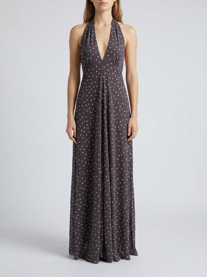 Vestido lunares escote LD3137