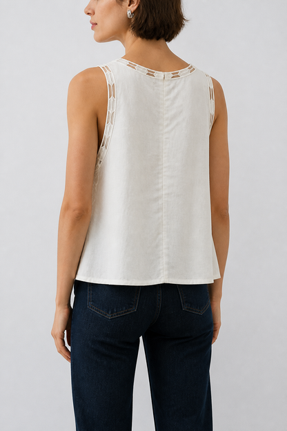Top bordado lino Y062