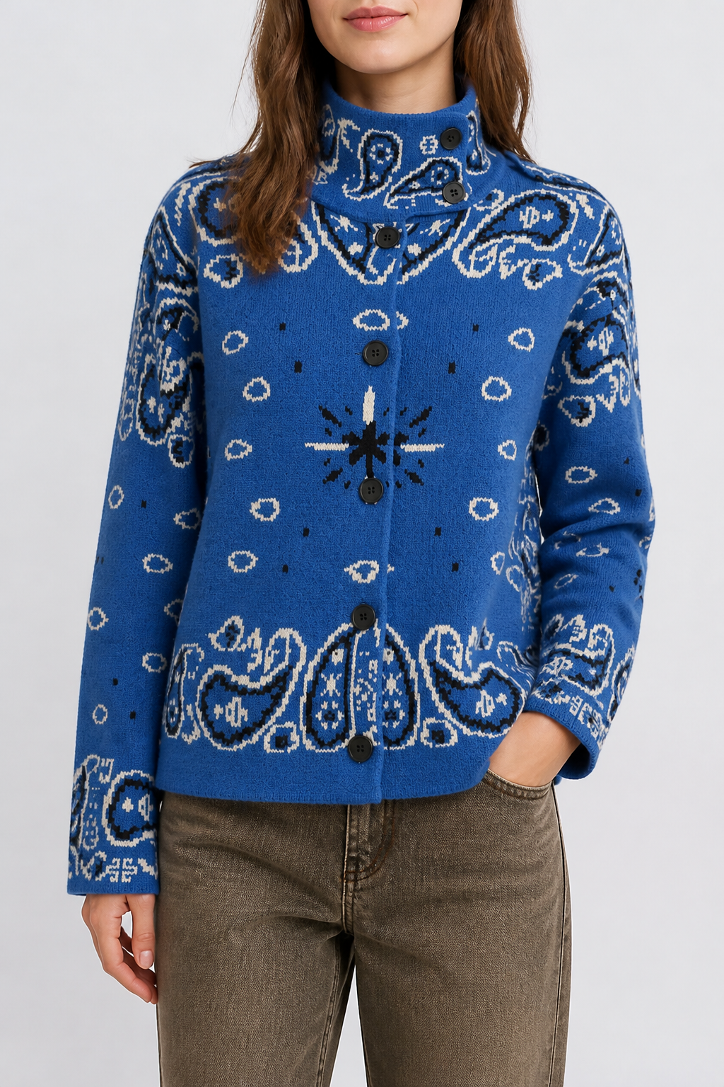 Chaqueta cuello bandana lana 383