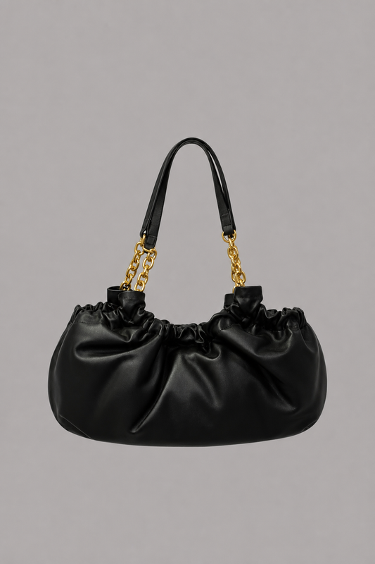 Bolso piel arrugado cadena dorada 8044652