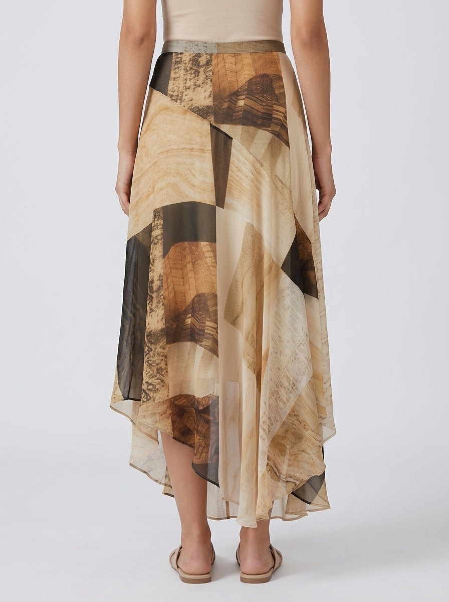 Falda irrugular print 60439LG