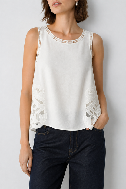 Top bordado lino Y062
