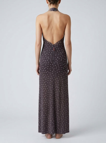 Vestido lunares escote LD3137