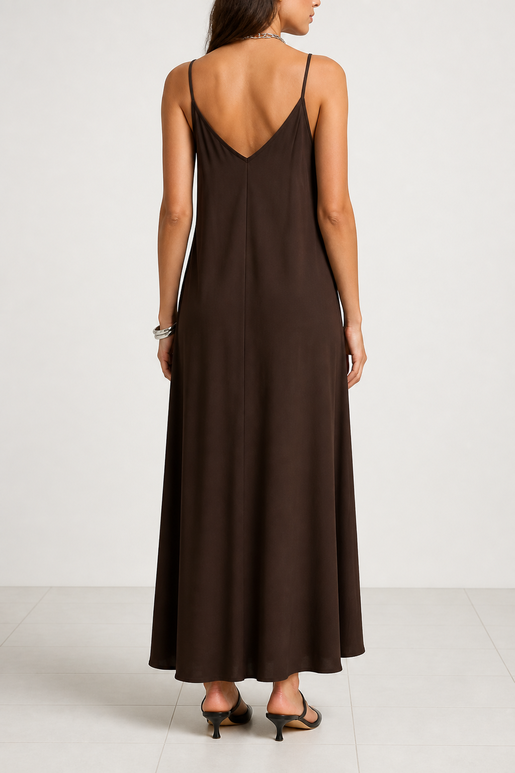 Vestido satén básico Angela SP9AR16
