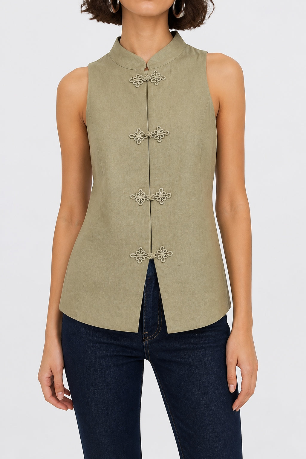 Top chaleco Japón lino G26093