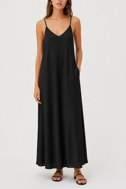 Vestido satén básico Angela SP9AR16