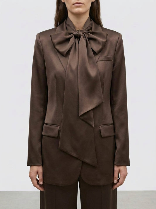 Blazer satén cinturón V26008