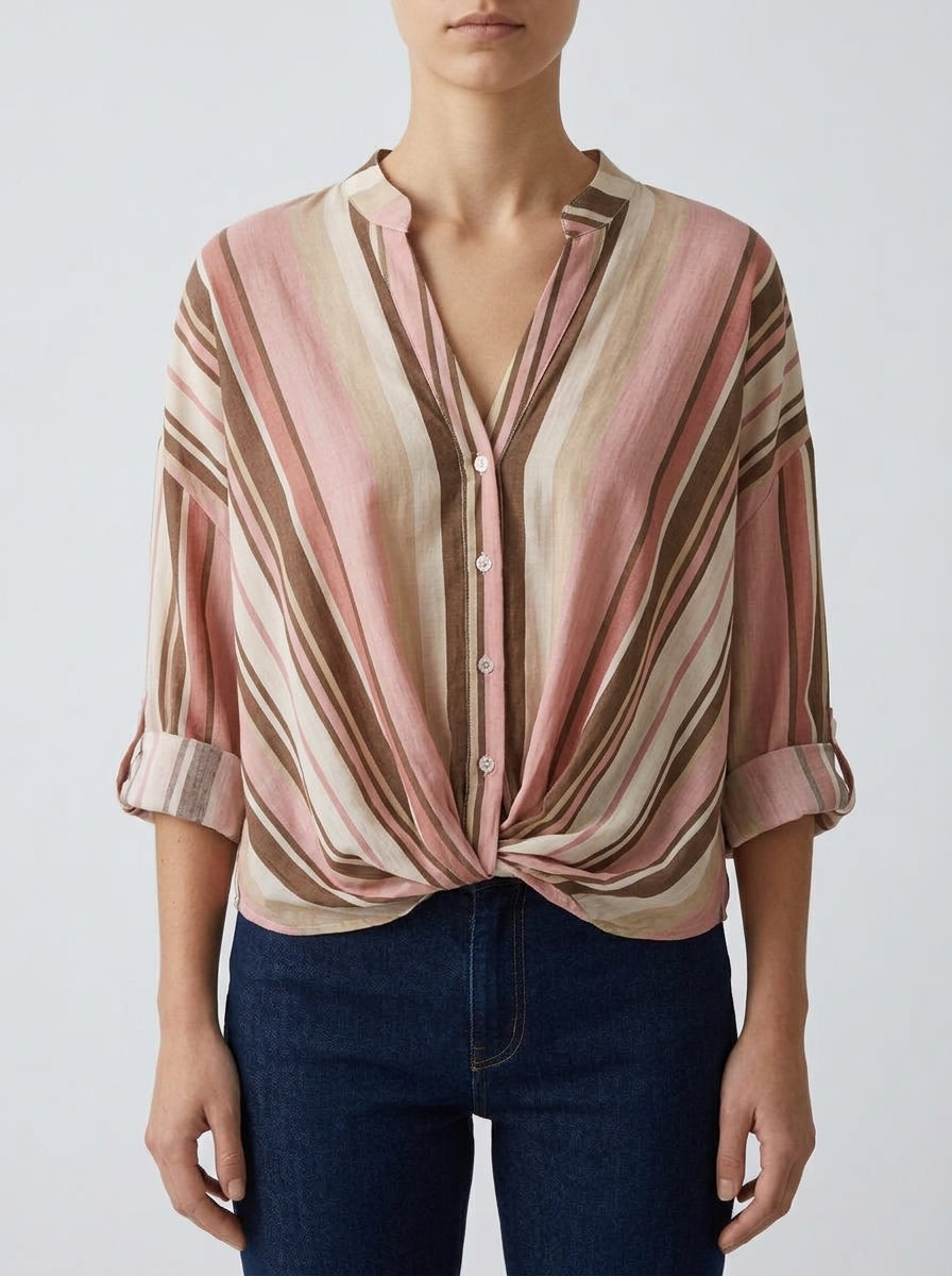 Camisa rayada abullonada 556