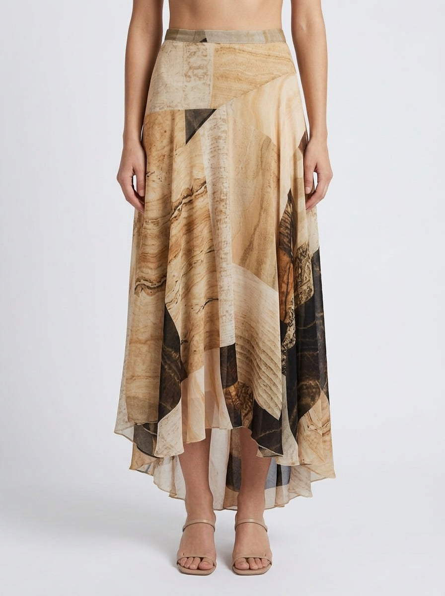 Falda irrugular print 60439LG