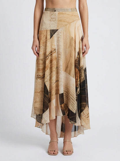 Falda irrugular print 60439LG